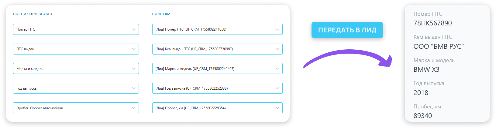 Передача в CRM